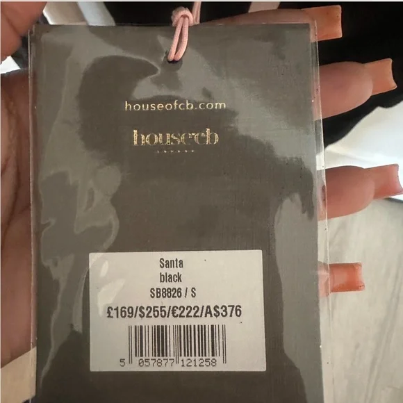 HOUSE OF CB 'Santa' Black Glitter Cutout Mini Dress NWOT - Picture 7 of 7